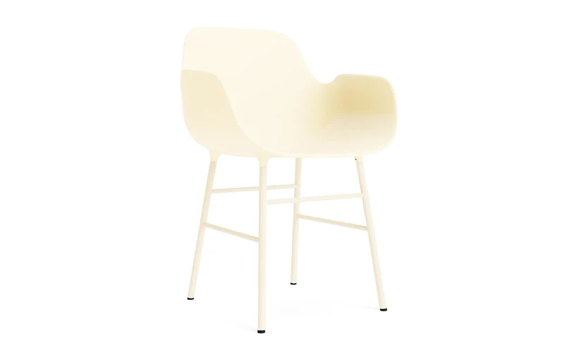 Form Lehnstuhl Stahl Creme