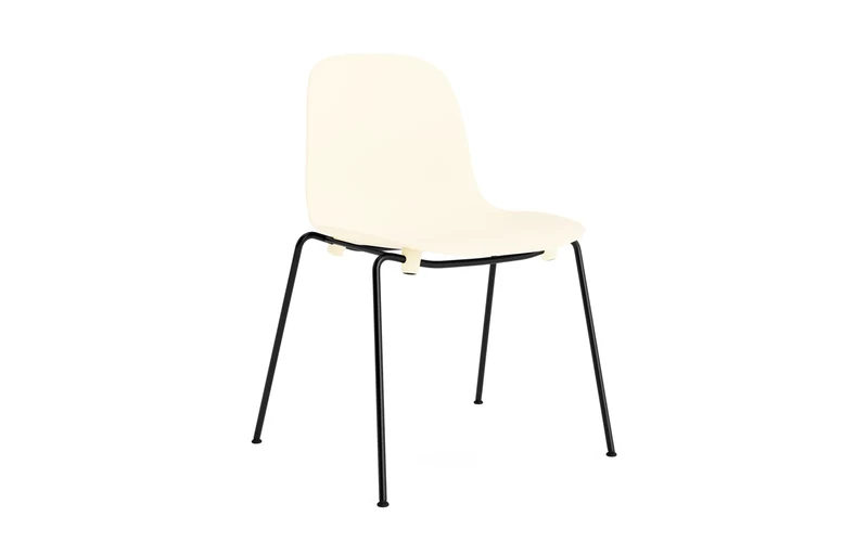 Form Stapelstuhl Schwartz Stahl Creme