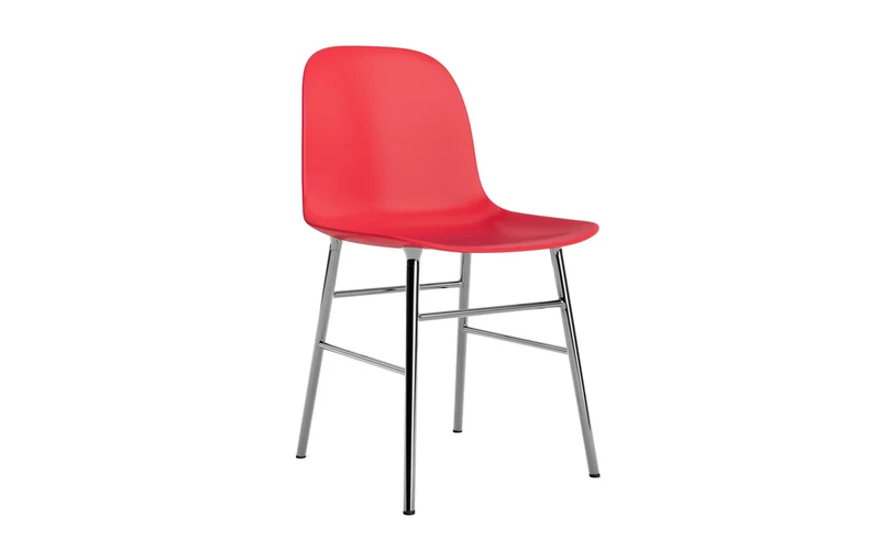 Form Stuhl Leuchtendes Rot/Chrom