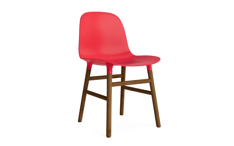 Form Stuhl Leuchtendes Rot/Walnuss