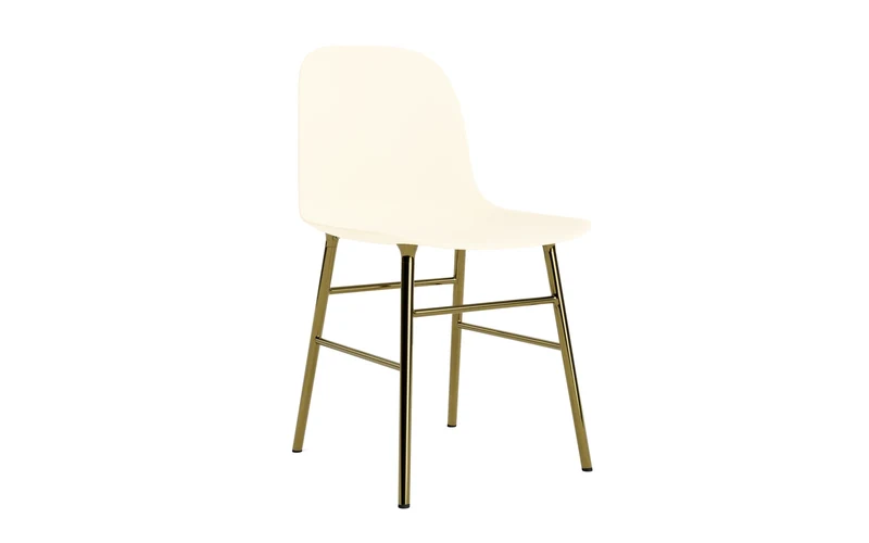 Form Stuhl Messing Creme