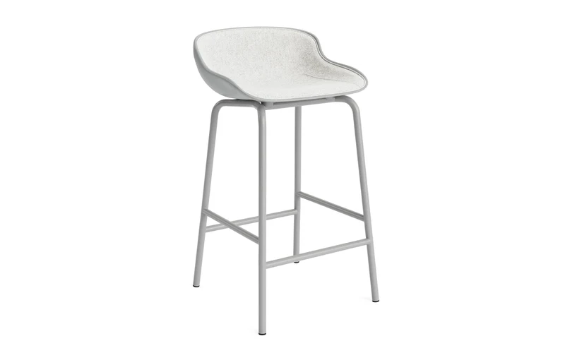 Hyg Barhocker 65 cm Frontpolster Grau Stahl Grau/Hallingdal