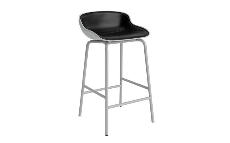 Hyg Barhocker 65 cm Frontpolster Grau Stahl Grau/Ultra