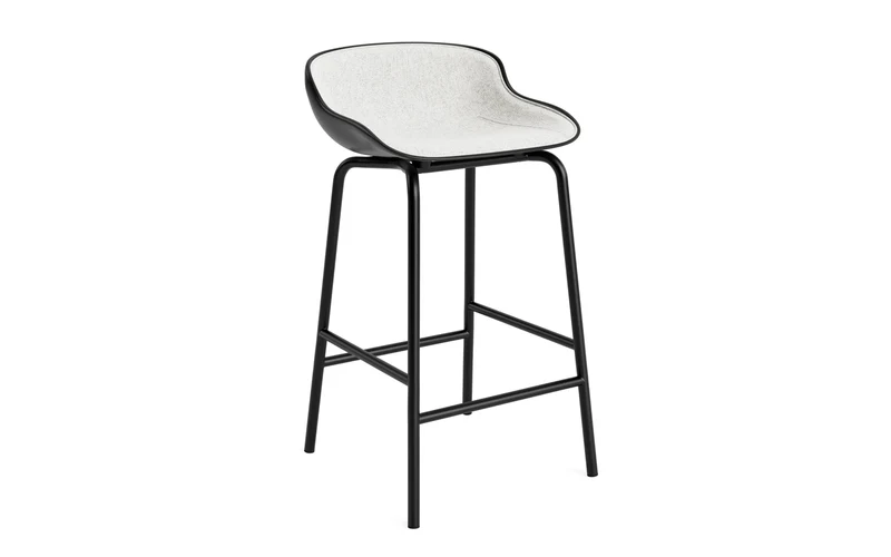 Hyg Barhocker 65 cm Frontpolster Schwartz Stahl Schwartz/Hallingdal
