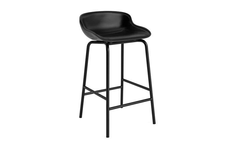 Hyg Barhocker 65 cm Frontpolster Schwartz Stahl Schwartz/Ultra