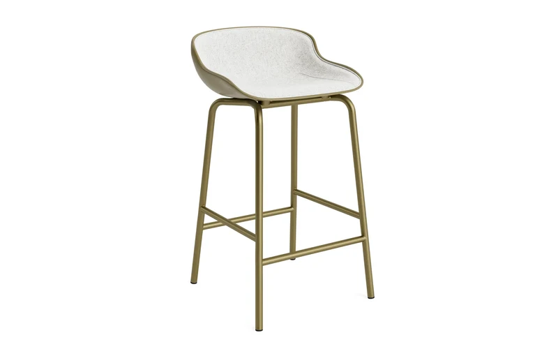 Hyg Barhocker 65 cm Frontpolster Stahl Olive/Hallingdal