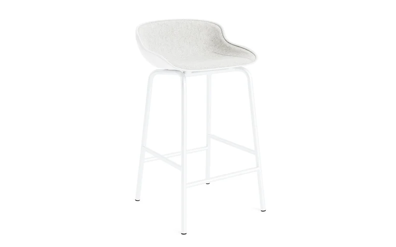 Hyg Barhocker 65 cm Frontpolster Weiss Stahl Weiss/Hallingdal