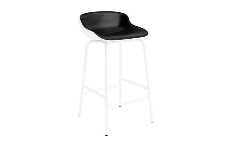 Hyg Barhocker 65 cm Frontpolster Weiss Stahl Weiss/Ultra