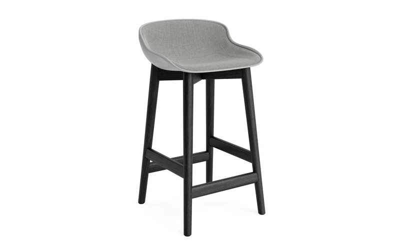 Hyg Barhocker 65 cm Polster Schwarze Eiche Grau/Remix