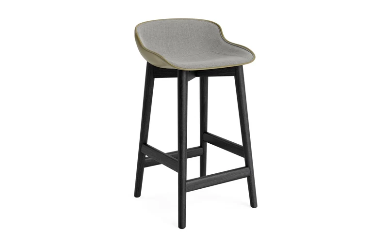 Hyg Barhocker 65 cm Polster Schwarze Eiche Olive/Remix