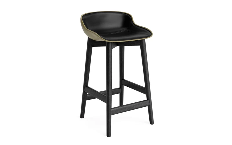 Hyg Barhocker 65 cm Polster Schwarze Eiche Olive/Ultra