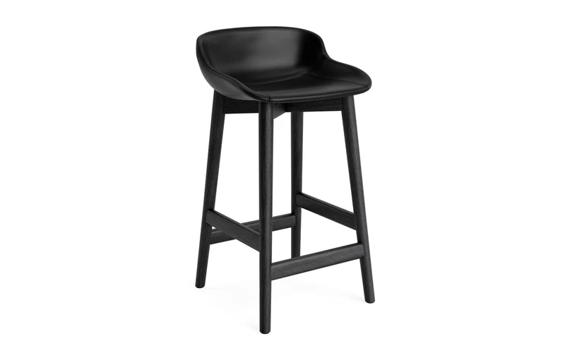 Hyg Barhocker 65 cm vollpolster schwarze Eiche Ultra leder