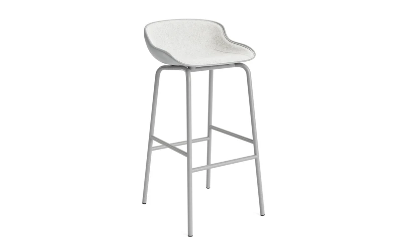 Hyg Barhocker 75 cm Frontpolster Grau Stahl Grau/Hallingdal