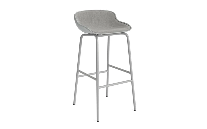 Hyg Barhocker 75 cm Frontpolster Grau Stahl Grau/Remix