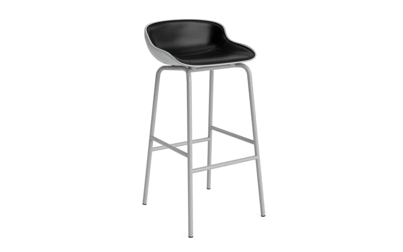 Hyg Barhocker 75 cm Frontpolster Grau Stahl Grau/Ultra