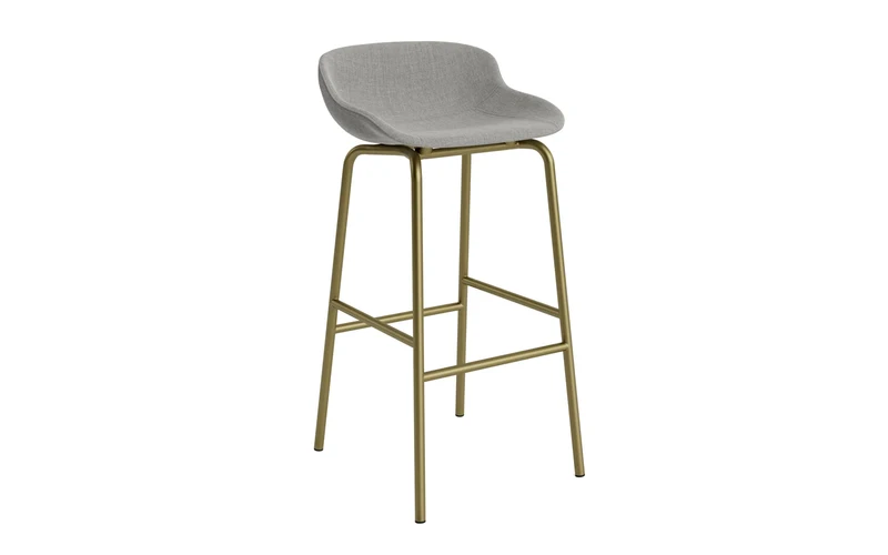 Hyg Barhocker 75 cm Frontpolster Olive Stahl Remix