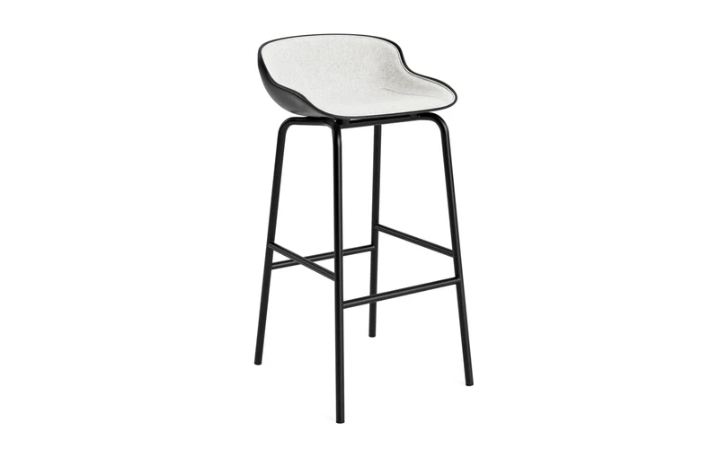 Hyg Barhocker 75 cm Frontpolster Schwartze Stahl Schwartz/Hallingdal