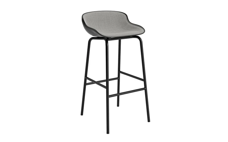 Hyg Barhocker 75 cm Frontpolster Schwartze Stahl Schwartz/Remix