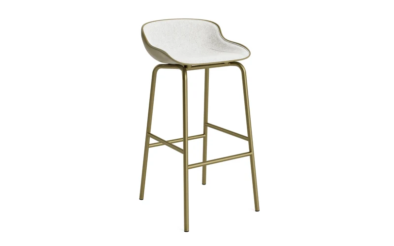 Hyg Barhocker 75 cm Frontpolster Stahl Olive/Hallingdal