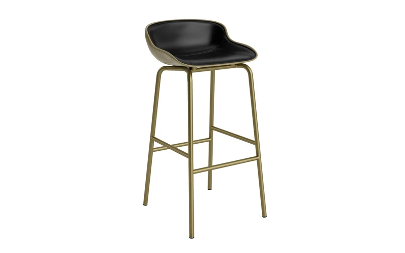 Hyg Barhocker 75 cm Frontpolster Stahl Olive/Ultra