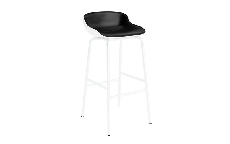 Hyg Barhocker 75 cm Frontpolster Weiss Stahl Weiss/Ultra