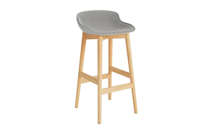 Hyg Barhocker 75 cm Polster Eiche Grau/Remix