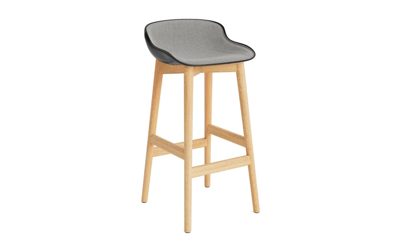 Hyg Barhocker 75 cm Polster Eiche Schwartz/Remix