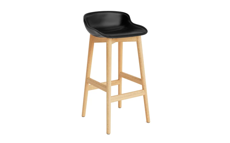 Hyg Barhocker 75 cm Polster Eiche Schwarz/Ultra Leder