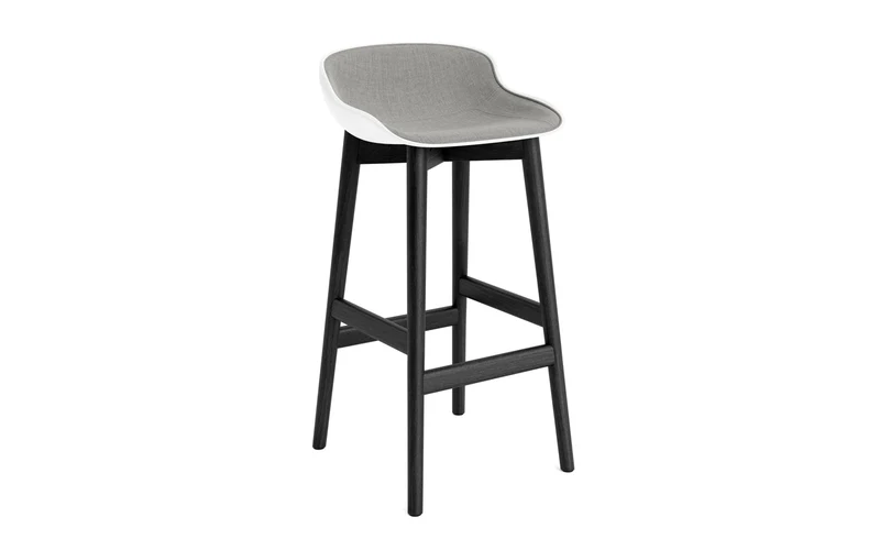 Hyg Barhocker 75 cm Polster Schwartze Eiche Weiss/Remix
