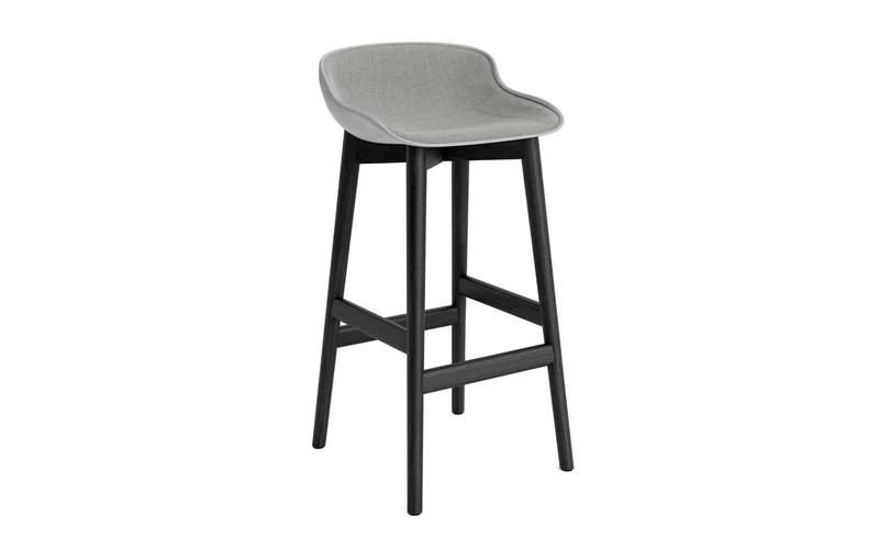 Hyg Barhocker 75 cm Polster Schwarze Eiche Grau/Remix