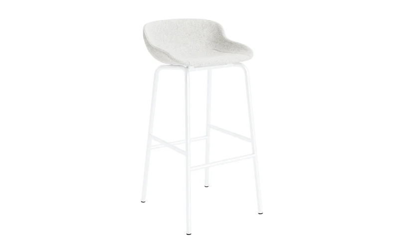 Hyg Barhocker 75 cm Vollpolster Weiss Stahl Hallingdal