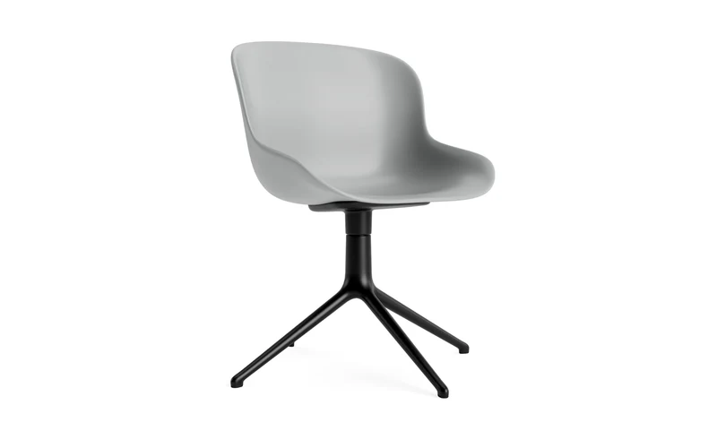 Hyg Drehstuhl Grau/Schwarzes Aluminium