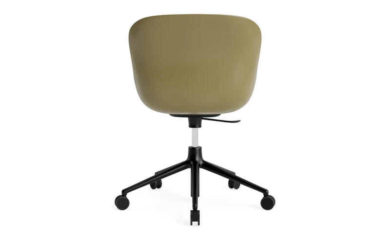 Hyg Drehstuhl mit 5 Rollen Gas Lift Frontpolster Schwartz Alu Olive /Ultra