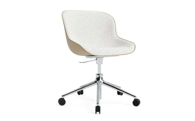Hyg Drehstuhl mit Rollen Frontpolster Alu Sand/Hallingdal