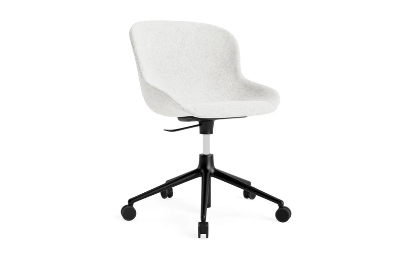 Hyg Drehstuhl mit Rollen Vollpolster schwarz aluminum Hallingdal