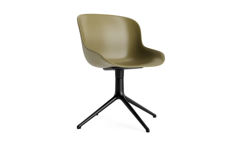 Hyg Drehstuhl Olive/Schwartzes Aluminium