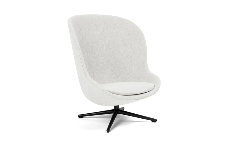 Hyg Lounge-Sessel Hoch mit Drehgestell schwarzes Aluminium Hallingdal