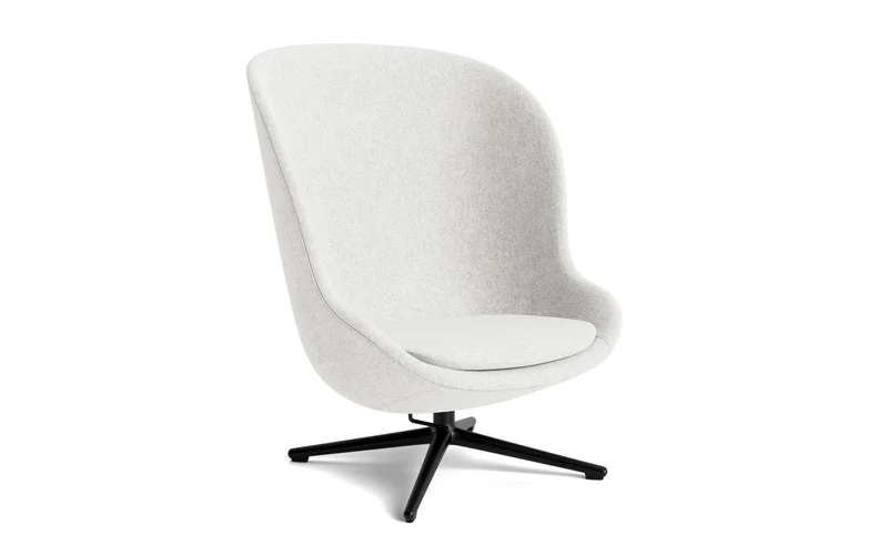 Hyg Lounge-Sessel Hoch mit Drehgestell schwarzes Aluminium Tilt Hallingdal