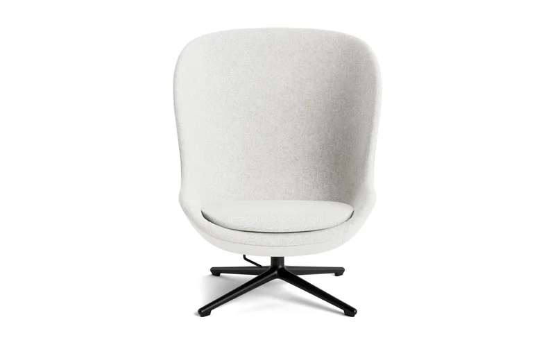 Hyg Lounge-Sessel Hoch mit Drehgestell schwarzes Aluminium Tilt Hallingdal