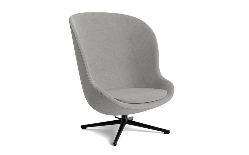 Hyg Lounge-Sessel Hoch mit Drehgestell schwarzes Aluminium Tilt Remix