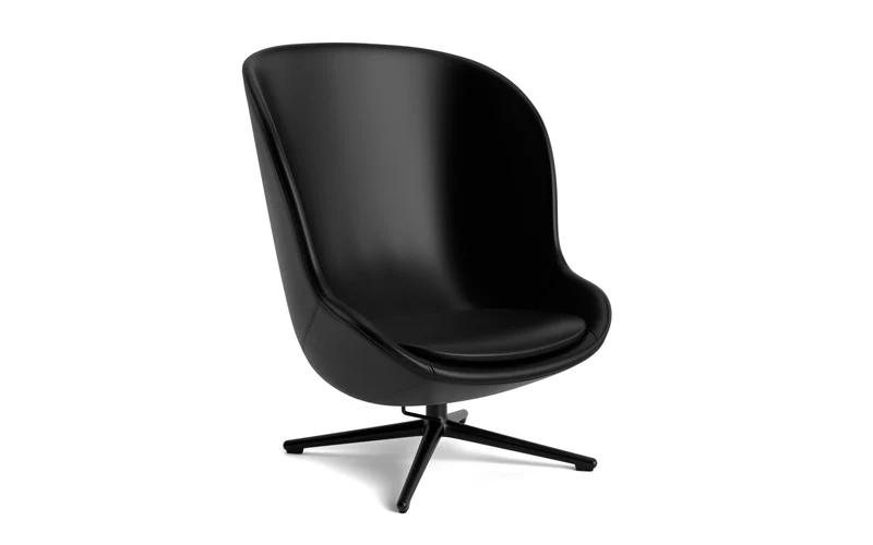 Hyg Lounge-Sessel Hoch mit Drehgestell schwarzes Aluminium Tilt Ultra