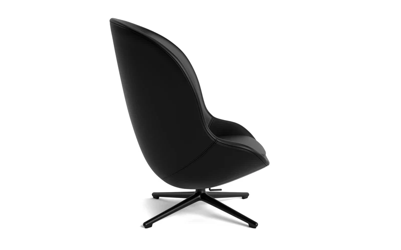 Hyg Lounge-Sessel Hoch mit Drehgestell schwarzes Aluminium Tilt Ultra