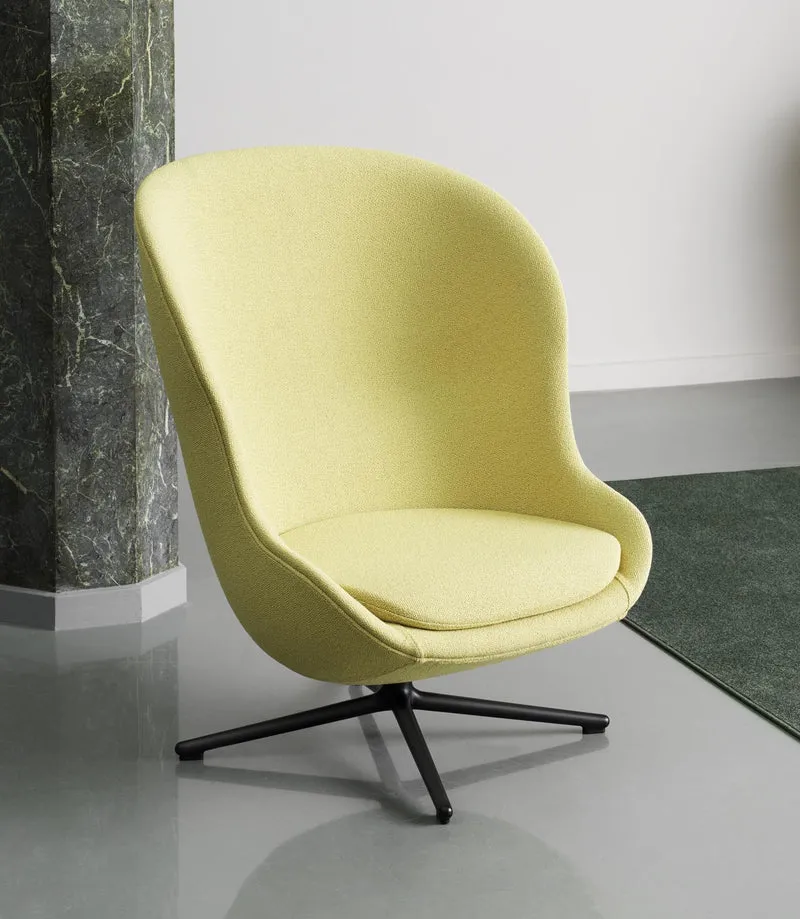 Hyg Lounge-Sessel Hoch mit Drehgestell und Kippfunktion, Aluminium, Ultra Leder