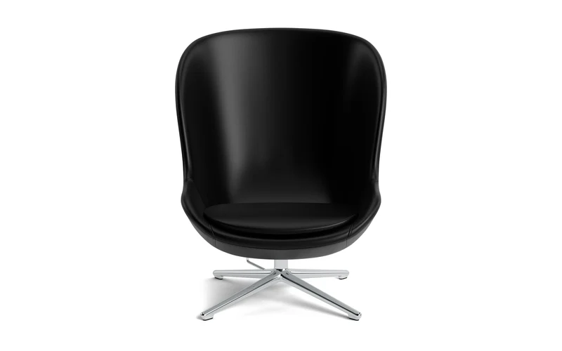 Hyg Lounge-Sessel Hoch mit Drehgestell und Kippfunktion, Aluminium, Ultra Leder