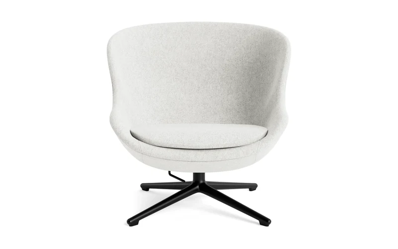 Hyg Lounge-Sessel Niedrig mit Drehgestell schwarzes Aluminium Tilt Hallingdal