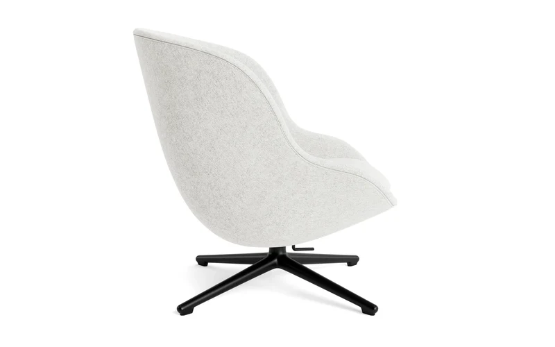 Hyg Lounge-Sessel Niedrig mit Drehgestell schwarzes Aluminium Tilt Hallingdal