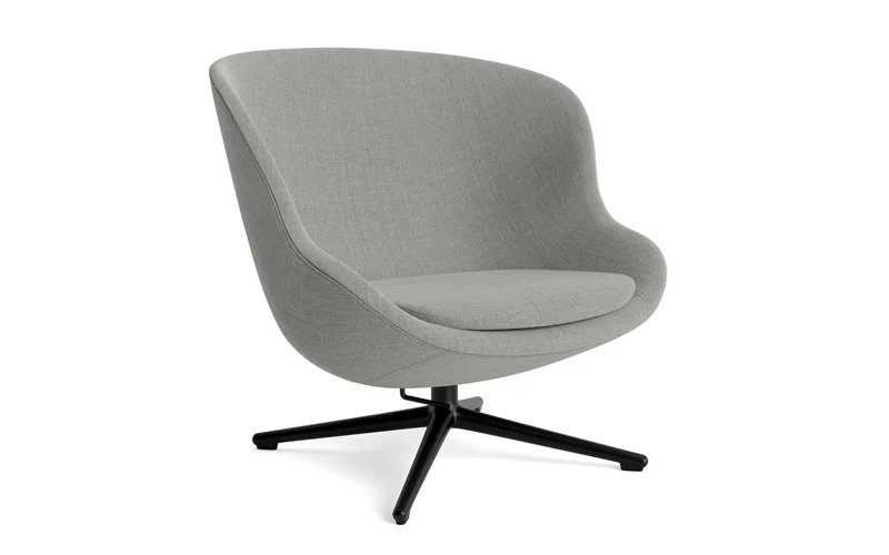 Hyg Lounge-Sessel Niedrig mit Drehgestell schwarzes Aluminium Tilt Remix
