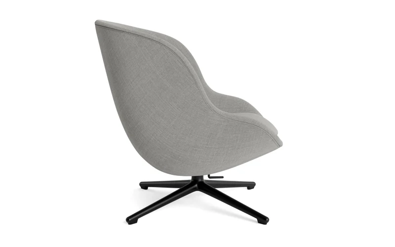 Hyg Lounge-Sessel Niedrig mit Drehgestell schwarzes Aluminium Tilt Remix