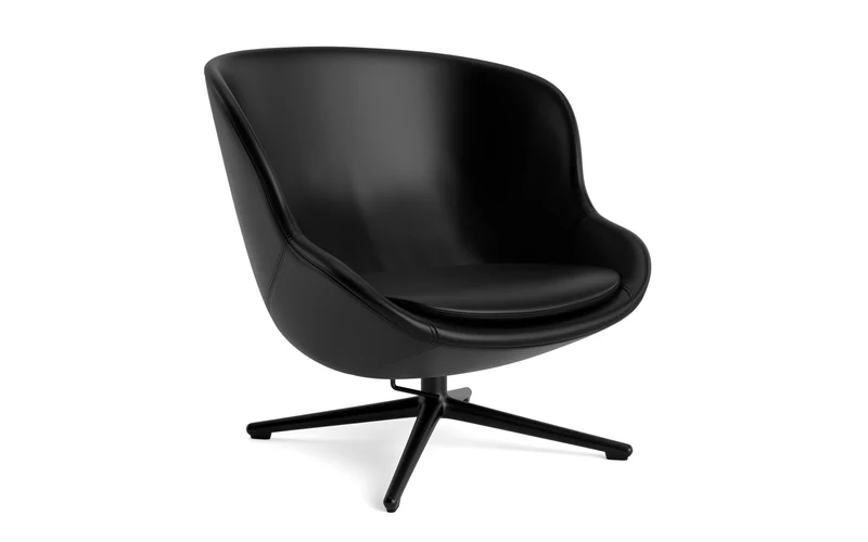 Hyg Lounge-Sessel Niedrig mit Drehgestell schwarzes Aluminium Tilt Ultra