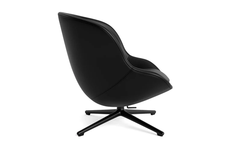 Hyg Lounge-Sessel Niedrig mit Drehgestell schwarzes Aluminium Tilt Ultra